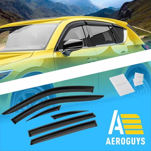 Miniatura 8 de Deflectores de ventana extra duraderos, viseras de ventana con cinta adhesiva, protectores de lluvia para Mazda CX-5 2017-2026, viseras solares