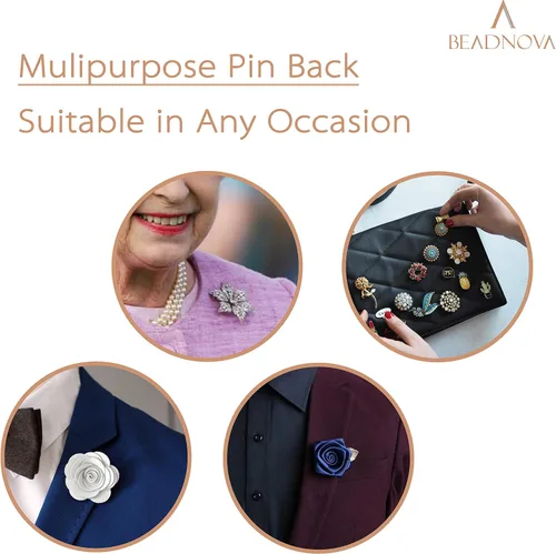 Miniatura 4 de BEADNOVA Pasador de goma trasero de mariposa para embrague, tapa de repuesto para insignias, pinback de solapa (50 piezas)
