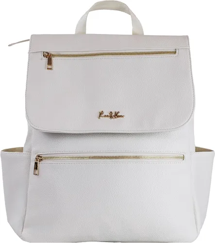 Miniatura 11 de Mochila para pañales de cuero vegano de alta calidad, bolsa de bebé de diseño grande, elegante mochila para pañales con correas para cochecito