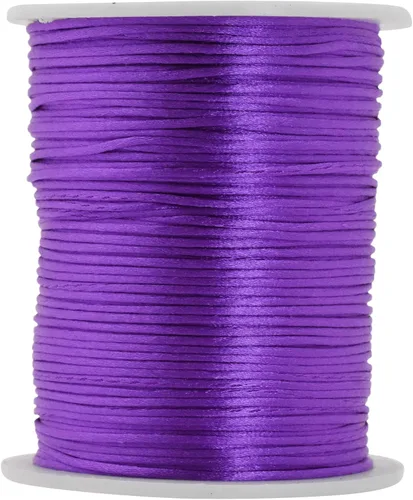 Miniatura 21 de Mandala Crafts Cordón de Satén de Nailon 2mm Cordón Rattail Champagne - 100 Yardas Cordón de Nailon Chino para Nudos Cordón de Seda Cola de Rata