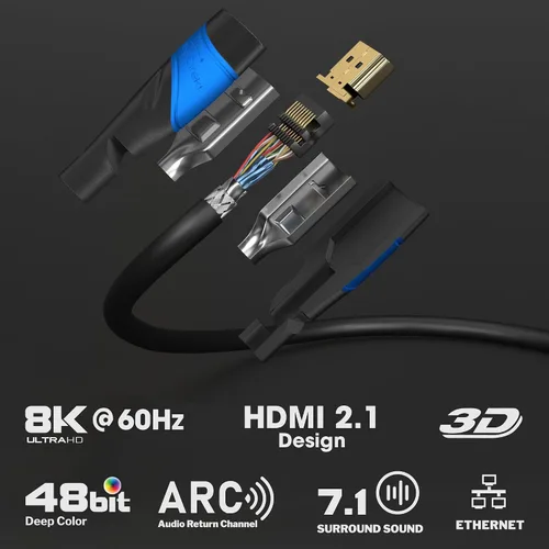 Miniatura 2 de KabelDirekt – Cable HDMI 8K / 4K – 0.5 pies y más cables HDMI (0.5 pies–75 pies) – Cable HDMI de ingeniería alemana – Soporta 10K/8K@60Hz/4K@120Hz