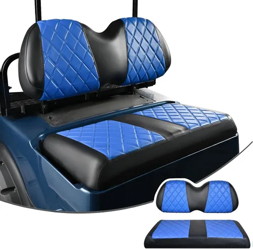NOKINS Juego de Fundas de Asiento de Diamante para Carrito de Golf, Compatible con Cojín de Asiento Delantero OEM Estándar de Club Car Precedent,