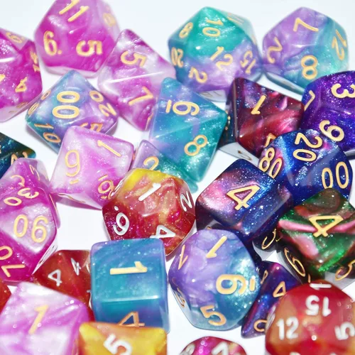 Miniatura 2 de SmartDealsPro 6 x 7 juegos (42 piezas) juegos de dados poliédricos con purpurina con bolsas para DND RPG MTG Dungeon and Dragons tablero de mesa
