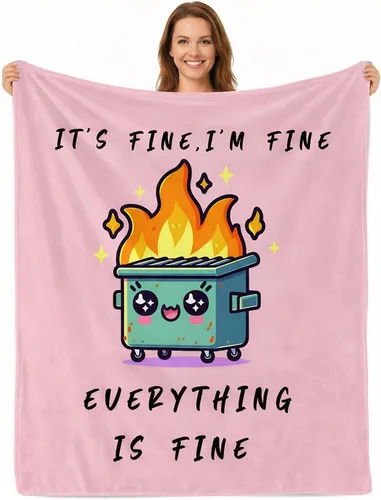 Miniatura 10 de Divertida manta de apoyo emocional para silla de oficina de bomberos, regalos divertidos de oficina para compañeros de trabajo, jefe It's Fine I'm