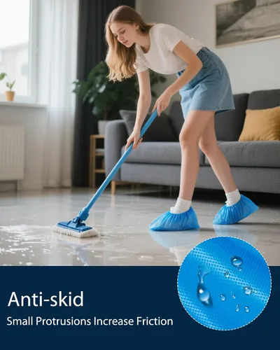 Miniatura 4 de Cubrezapatos desechables antideslizantes, fundas impermeables para botas con rollo compacto para fácil almacenamiento, paquete de 100 fundas