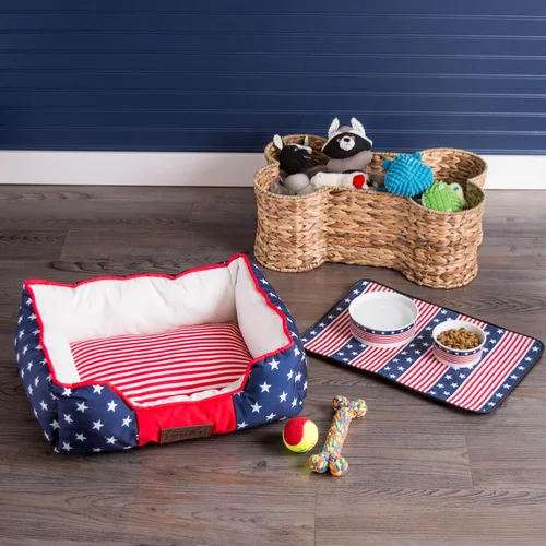 Miniatura 5 de Cesta de almacenaje de organizador del animal doméstico de la forma de hueso para la decoración casera, juguete del animal doméstico, cobertores