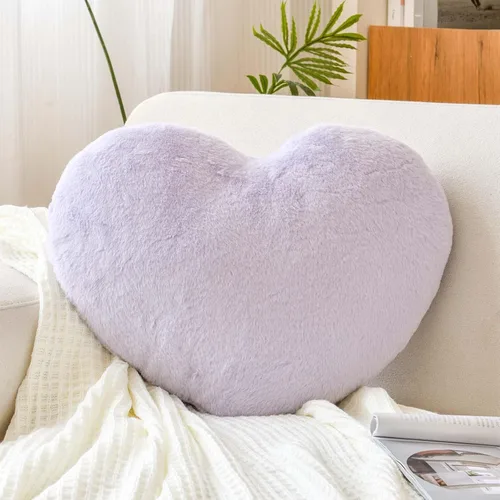 XVTRU Almohadas de Corazón de Lavanda, Linda Almohada Decorativa de Corazón, Almohadas Decorativas en Forma de Corazón para Cama, Almohada Cojín de