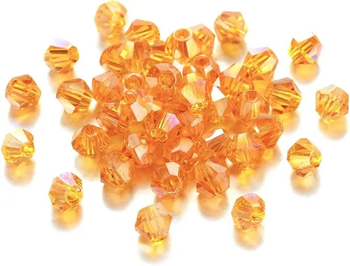 Miniatura 34 de 200 cuentas de cristal de transparencia austriaca, cuentas de vidrio bicona, cuentas espaciadoras sueltas para manualidades, pulseras, aretes