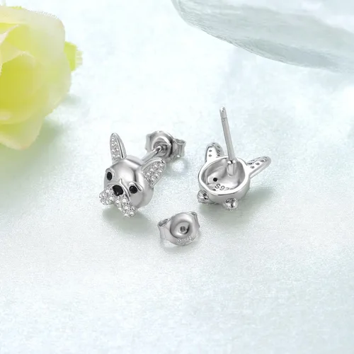 Miniatura 3 de SchnauzerMaltésBulldog francésCorgiLabradorYorkieChihuahua Aretes de plata de ley 925 para perro, joyería de perro, regalos para mujeres