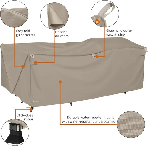 Miniatura 2 de Classic Accessories Storigami - Funda para muebles de patio resistente al agua de 100 pulgadas, fácil de plegar, color marrón cabra