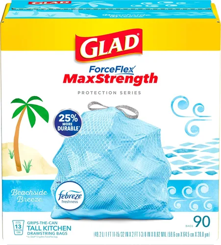 Miniatura 16 de Glad - Bolsas de basura altas para cocina ForceFlex MaxStrength, 13 galones, flor de cerezo, 34 unidades (el embalaje puede variar)