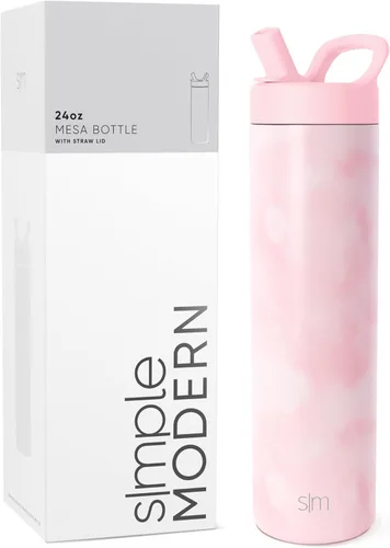 Miniatura 23 de Simple Modern Botella de agua con tapa de pajilla Termo de acero inoxidable aislado Botellas de agua reutilizables para viajes para gimnasio