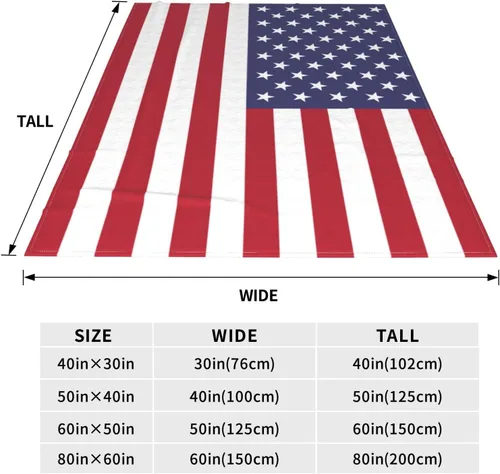 Miniatura 5 de Manta con la bandera estadounidense para niños, manta de franela decorativa para sofá, cama, sofá, viajes, campamento, automóvil, para cumpleaños