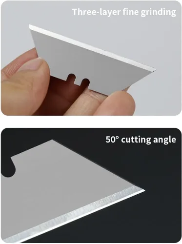 Miniatura 2 de Veltec SK5 Cuchillas de Acero para Cuchillo Utilitario de Servicio Pesado Cortador de Cajas, Cortador de Alfombras, Paquete de 10 con Dispensador