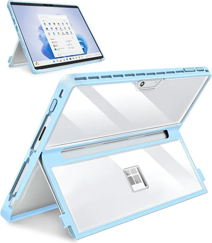 Miniatura 14 de Funda para Microsoft Surface Pro 11/10/9/8 de 13 pulgadas, con cubierta de soporte, correa de mano, funda resistente todo en uno compatible con Negro
