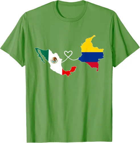 Miniatura 17 de Camiseta Half Colombian Half Mexican Flag Map DNA Mexico Colombia
