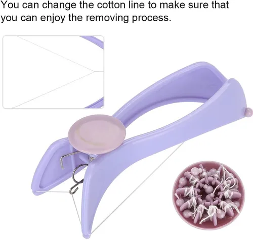 Miniatura 5 de Eliminación de enhebrado de vello facial, depiladora facial morada, depiladora de depilación ABS cómoda para mujeres (gafas en caja)