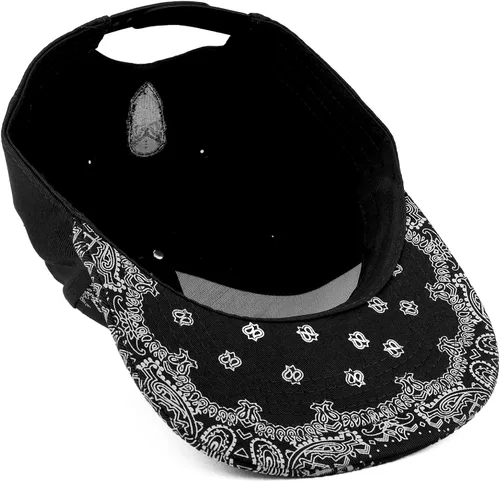 Miniatura 4 de Trendy Apparel tienda bordado de la Bandana snapback de calavera con estampado de cachemira Flatbill Cap