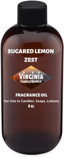 Aceite aromático tipo ralladura de limón azucarado (nuestra versión de la marca) (botella de 8 onzas) para fabricación de velas, fabricación de