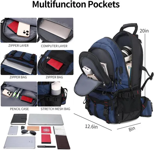 Miniatura 3 de Mochila de senderismo Nerlion de 40L, mochila de viaje para hombres y mujeres, para acampar, impermeable, mochila diurna de senderismo ligera