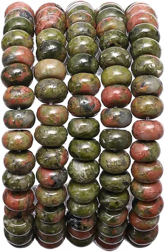 Miniatura 9 de BEADIA Cuentas Facetadas de Piedra Natural Amazonita Rondelle 3x4mm Cuentas Semipreciosas Sueltas para Hacer Joyas 38cm