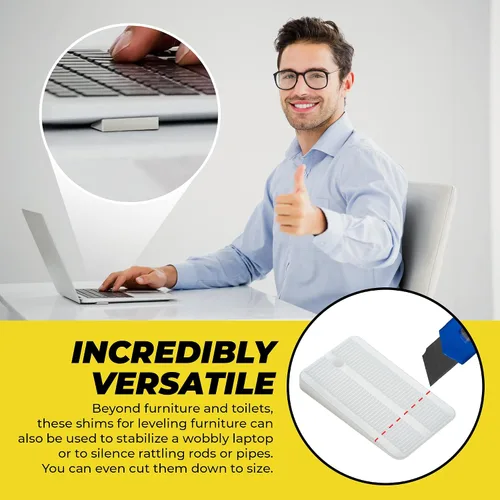 Miniatura 6 de Qualihome Cuñas de plástico de nailon para nivelar – Cuñas de plástico transparente para muebles del hogar, inodoro, cama, cuñas de mesa