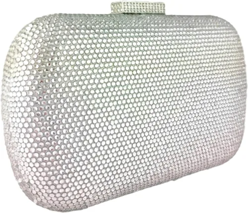 Miniatura 5 de Boutique De FGG Bolsos de noche y embragues brillantes para mujer, bolso de mano de cristal para fiesta formal, bolso de mano con diamantes