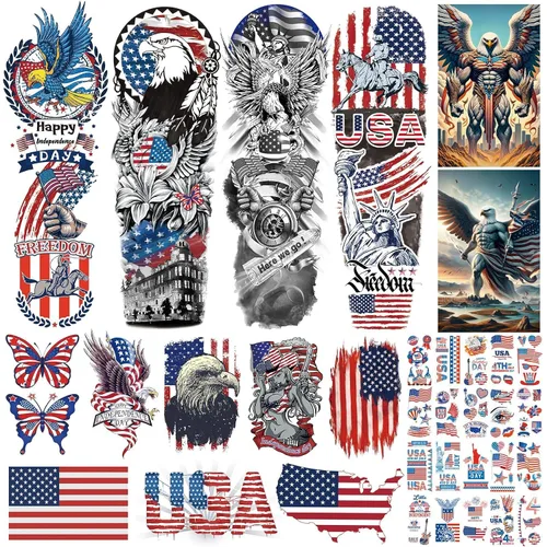 Miniatura 13 de Aresvns Tatuajes temporales de brazo completo para hombres y mujeres (19 x 7 pulgadas), tatuajes de manga impermeable y de larga duración