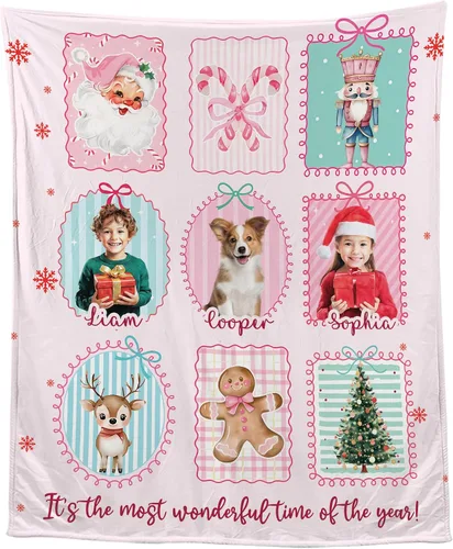 Miniatura 55 de Manta Personalizada de Fotos y Mensajes Collage Manta Throw - Perfecta para el Día de San Valentín para Ella, Él, Amigos - Foto Personalizada