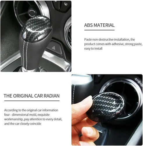 Miniatura 2 de CheroCar para Camaro - Cubiertas de Maneta de Cambio en Fibra de Carbono, Decoración para Interior, para Chevrolet Camaro 2016-2025+, Accesorios