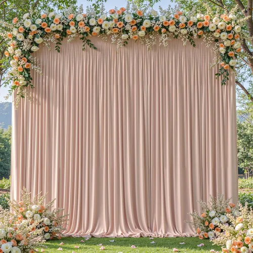 Miniatura 14 de Cortinas de fondo azul bebé de 8 x 10 pies para bodas, cortinas de fondo de poliéster sin arrugas, para baby shower, fiestas de cumpleaños
