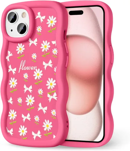 Miniatura 62 de Compatible con iPhone SE/8/7 Funda para Mujeres y Niñas, Marco Ondulado Rizado con Patrón Lindo, Estética Delgada Suave Silicona TPU Parachoques