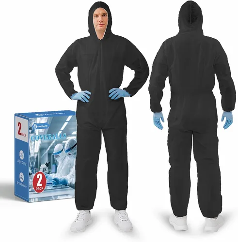 Trajes de materiales peligrosos, 10 opciones de colores Monos protectores desechables, traje de pintura con muñecas elásticas, tobillos y capucha