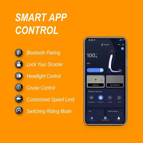 Miniatura 6 de NAVIC Scooter eléctrico para adultos, scooter plegable E con motor potente de 350 W/500 W/750 W, neumáticos sólidos de 8.5 pulgadas/10 pulgadas/14