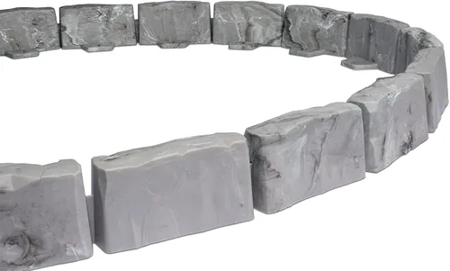 Miniatura 4 de EasyFlex Bordes para Paisajismo sin Excavación con Espigas de Anclaje, Borde de Jardín Decorativo de Aspecto de Piedra de 2.7 Pulgadas de Altura
