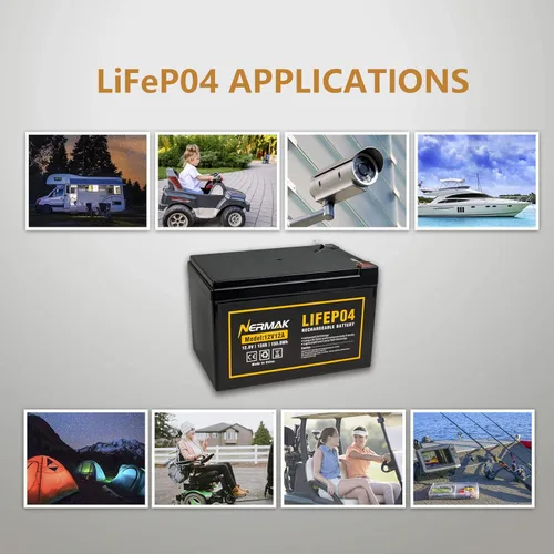 Miniatura 6 de NERMAK Batería de ciclo profundo LiFePO4 de 12 V, 12 Ah, más de 2000 ciclos, batería recargable de fosfato de hierro de litio para ruedas