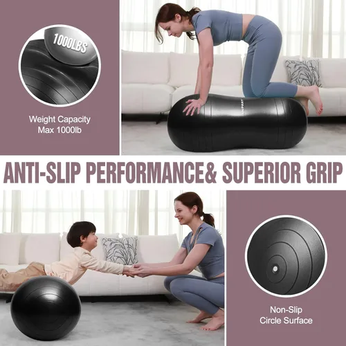 Miniatura 4 de INPANY Peanut Ball - Exercise Ball for Labor Birthing, Anti-Burst Physical Therapy for Kids, Core Strength, Flexible Seating, Home & Gym Fintness