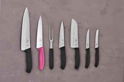 Miniatura 7 de Victorinox Swiss Classic, Cuchillo de trinchar, hoja extraafilada, borde recto, 7.5 in, mango de plástico, acero inoxidable, rosa