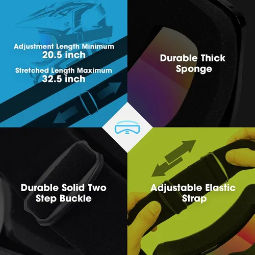 Miniatura 5 de MAMBAOUT Gafas de motocross para adultos, paquete de 2 gafas de motocicleta ATV para hombres y mujeres, gafas de visión amplia para montar fuera
