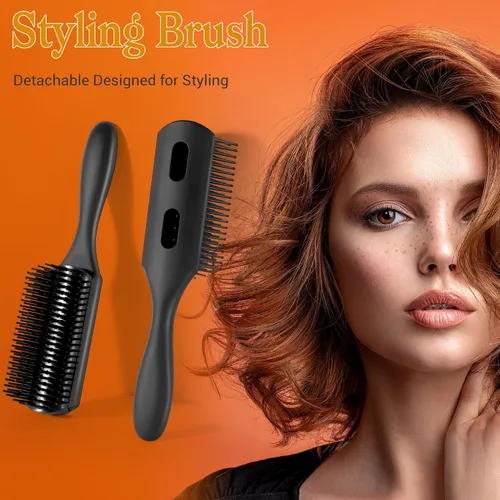 Miniatura 4 de SALONSILK - Juego de 5 peines para el cabello, para mujeres y hombres, cepillos de pelo anchos y finos, juego profesional de peluquería