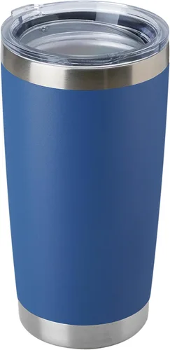 DOMICARE Vaso de acero inoxidable de 20 onzas a granel con tapa, taza de viaje aislada al vacío de doble pared, taza de café con recubrimiento en