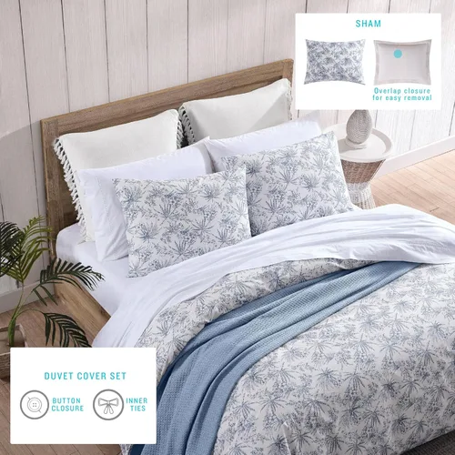 Miniatura 11 de Tommy Bahama - Juego de sábanas tamaño King, ropa de cama de percal 100% algodón con una sensación crujiente y fresca, sábanas con sábana bajera