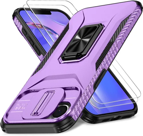 Miniatura 29 de Funda HakkTaoo para iPhone 13/iPhone 14 de 6.1 Pulgadas con Funda Deslizante para Cámara + Protector de Pantalla (2 Paquetes), Funda Protectora a
