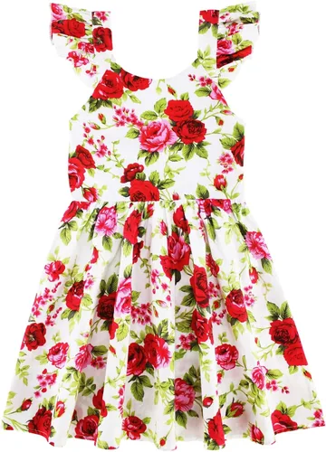 Miniatura 191 de Vestido de verano para niña, de algodón, con diseño floral