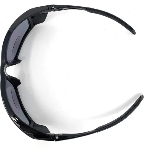 Miniatura 4 de The Tempe - Lentes de sol bifocales unisex para lectura de luz deportiva y envolvente, ANSI Z87.1 Negro brillante con lente ahumada