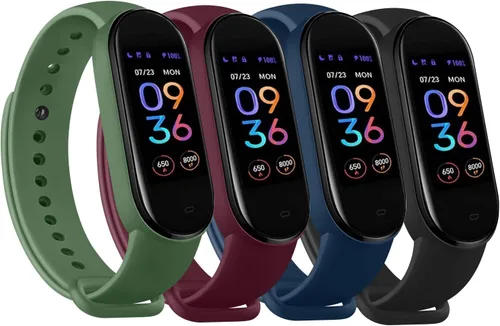 Miniatura 10 de Paquete de 4 correas de repuesto para Amazfit Band 5, correa deportiva de silicona suave compatible con Amazfit Band 5 accesorios de correa de reloj