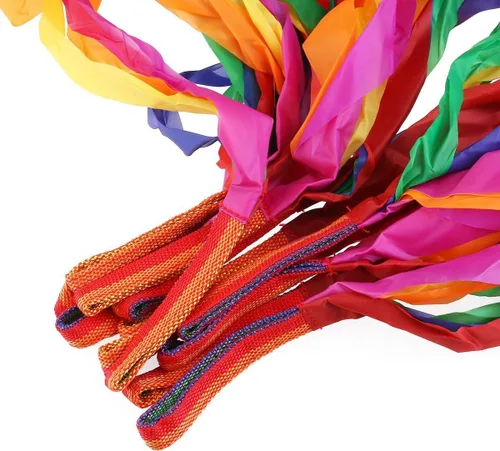 Miniatura 4 de Cintas de baile arcoíris, 12 cintas de ritmo para niños y adultos, brillantes y multicolor