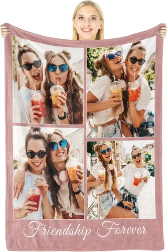 Miniatura 9 de Manta personalizada con imagen, regalos personalizados para novio, novia, regalos conmemorativos de aniversario para él, su pareja, regalos