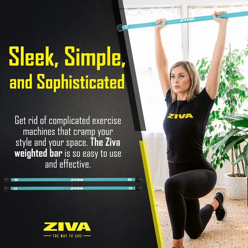 Miniatura 2 de ZIVA Chic - Barra con peso – Barra corporal de entrenamiento para entrenamiento de fuerza, equilibrio, flexibilidad y fitness general – Núcleo
