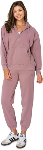 Miniatura 26 de Cali1850 Pantalón deportivo Cloud Nine Fleece para mujer, cintura alta, ajuste holgado, dos bolsillos, cintura elástica con cordón
